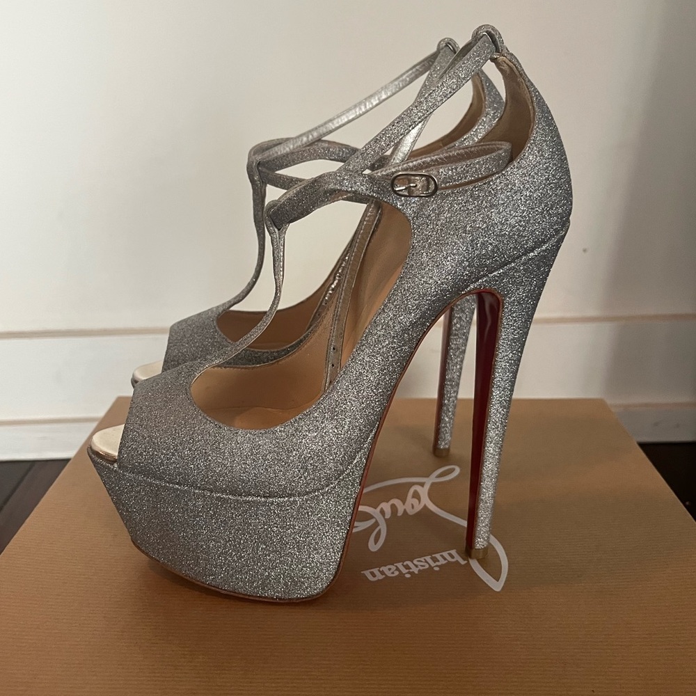 Christian Louboutin Talitha 160 Glitter Heels Size 37